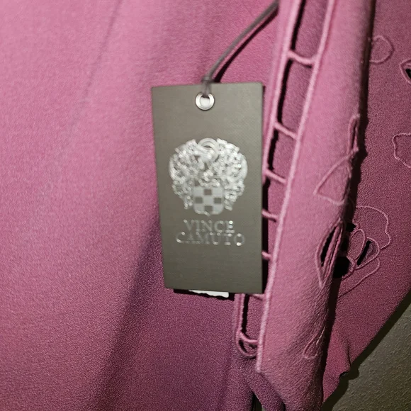 NWT Vince Camuto Pink Embroidered Puff Sleeve Shift Dress Size 0 - Picture 3 of 13